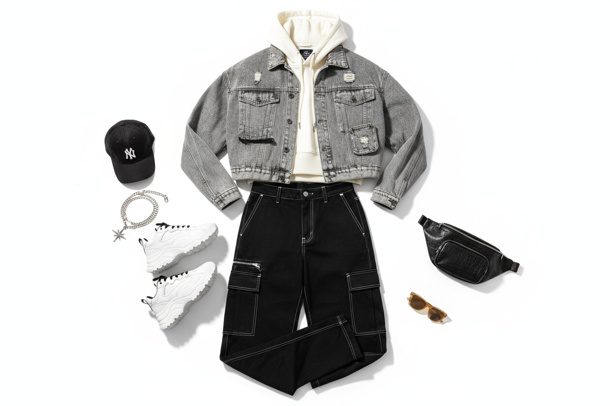  a street outfis on pure white backround